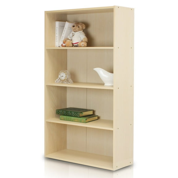 Furinno 11209SBE Pasir 4 Tier Open Shelf, Steam Beech