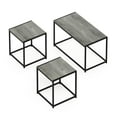 thumbnail image 1 of Furinno 3-Pcs Modern Wood and Metal Living Room Table Set, Americano / French Oak Grey, 1 of 6