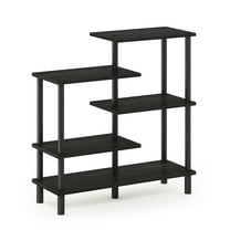 Furinno 31.50 W x 11.61 D x 32.48 H 5-Shelf Freestanding Shelves, Espresso and Black