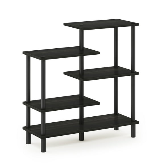 Furinno 31.50 W x 11.61 D x 32.48 H 5-Shelf Freestanding Shelves, Espresso and Black