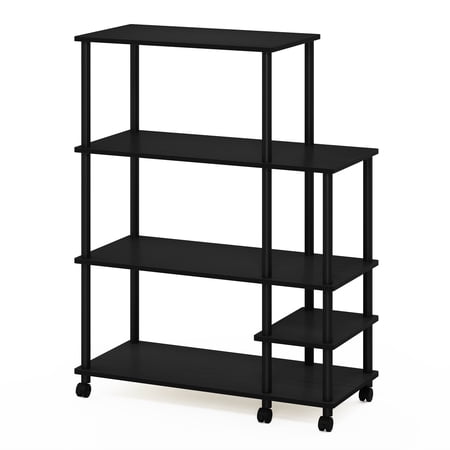 Furinno 35.2 W x 15.6 D x 46.1 H 5-Shelf Freestanding Shelves, Americano and Black