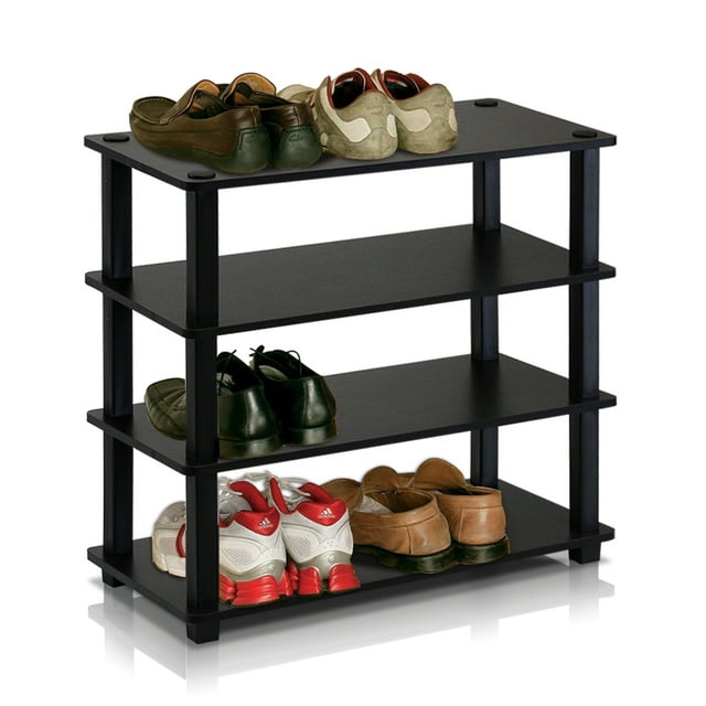 Furinno 4-Tier Turn-S-Tube Shoe Rack, Durable Footwear Organizer ...