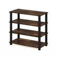 thumbnail image 1 of Furinno 4-Tier Turn-S-Tube Shoe Rack, Wood, Amber Pine and Black, 1 of 5