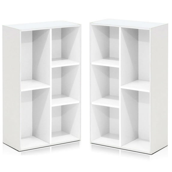 Furinno 5-Cube Open Shelf, White 11069WH - 2 Pack