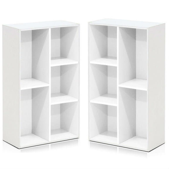 Furinno 5-Cube Open Shelf, White 11069WH - 2 Pack