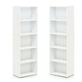 thumbnail image 1 of Furinno 5-Tier Reversible Color Open Shelf Bookcase , White/Green 11055WH/GR - 2 Pack, 1 of 3