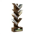 thumbnail image 1 of Furinno 7-Tier Tree Book Shelf with Bottom Shelf, Rustic Brown Bookshelf, Tree Bookcase, 8.4 x 16.9 x 46.2, for Living Room, Bedroom, Home Office, Amber Oak, 1 of 5
