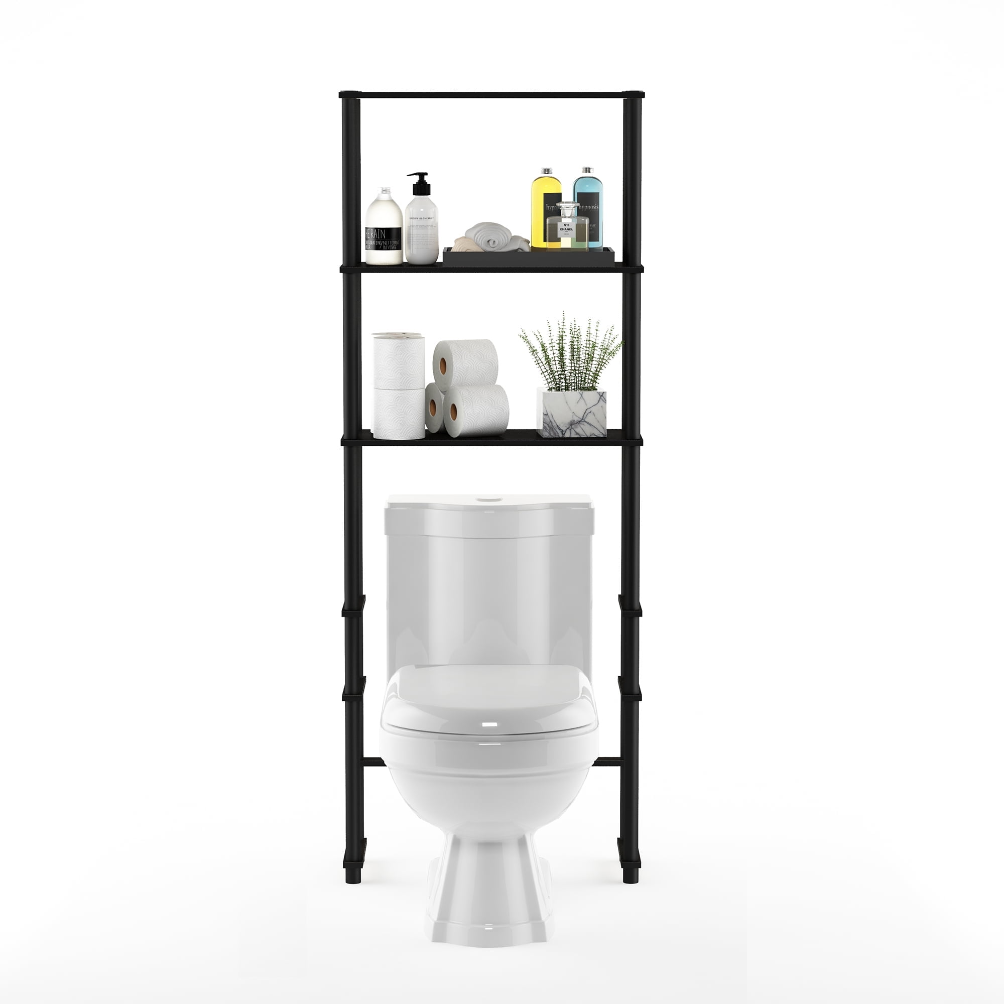 Furinno Turn-N-Tube Toilet Space Saver, 3-Shelf Bath Storage