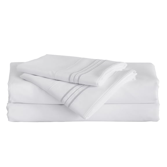 Furinno ANGELAND Vienne 3-Piece Microfiber Bed Sheet Set, Twin XL, White