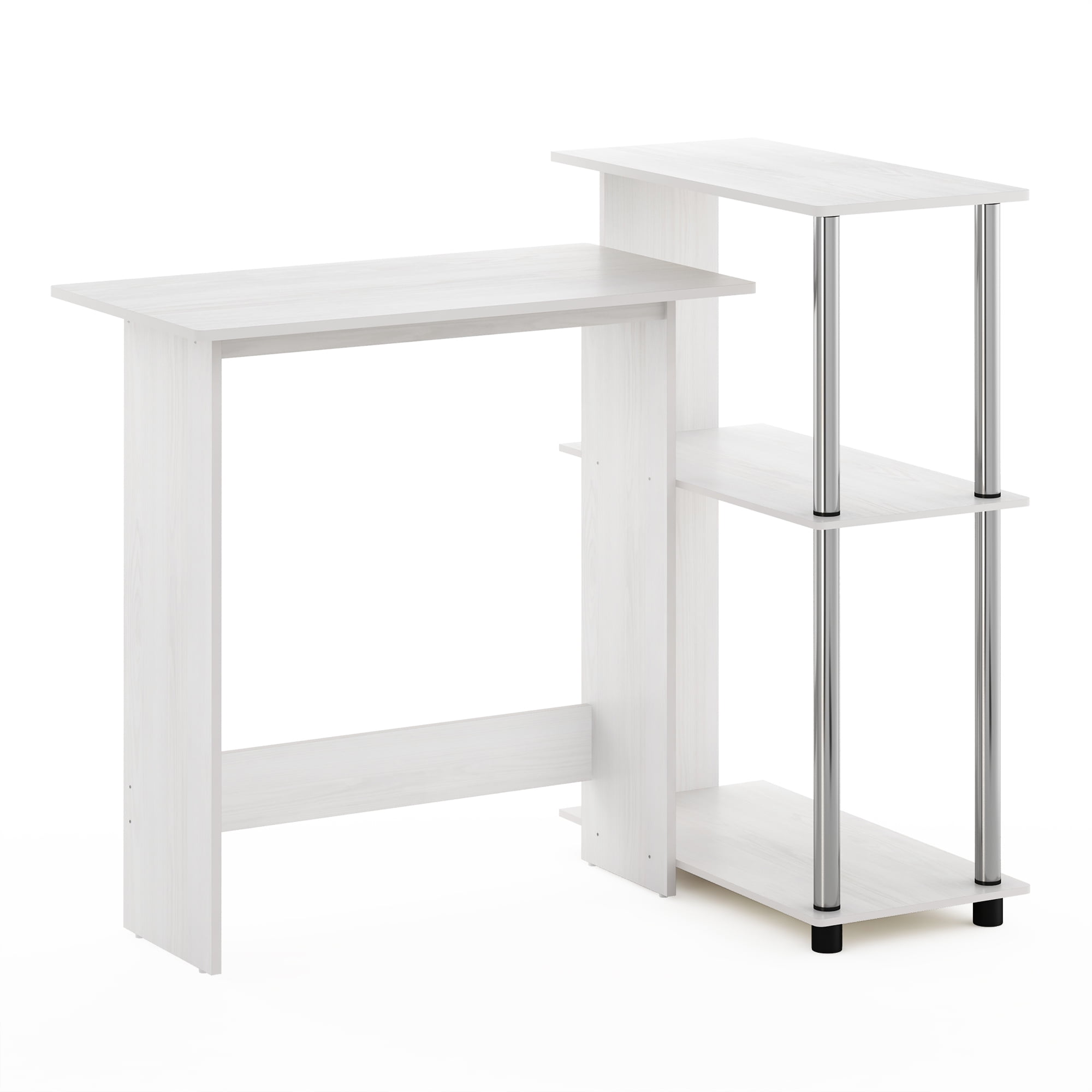 Furinno Abbott Corner Computer Desk with Bookshelf Americano