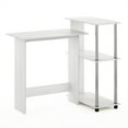 thumbnail image 1 of Furinno Abbott Corner Computer Desk with Bookshelf, Americano/Stainless Steel, 1 of 6