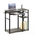 thumbnail image 1 of Furinno Abbott Desk, 31.5 Inch Grey Computer Desk with Keyboard Tray, Easy Assembly Gaming Desk with Storage Shelf, Office Desk for Home Office, Bedroom, Grey Oak, 1 of 5