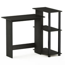 Furinno Abbott Wood Corner Computer Desk with Bookshelf in Espresso/Black