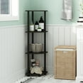 thumbnail image 1 of Furinno Adjustable 4-Tiers PVC & Wood 11.60 "W x 43.50"H Corner Storage Shelves, Espresso & Black, 1 of 8