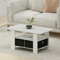 thumbnail image 1 of Furinno Andrey Coffee Table with Bin Drawer, White/Black, 1 of 7