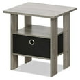 thumbnail image 1 of Furinno Andrey End Table Night Stand with Bin Drawer, Black/Gray, Wood, Rectangular, 1 of 7