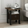 thumbnail image 1 of Furinno Andrey End Table Night Stand with Bin Drawer, Columbia Walnut/Dark Brown, 1 of 6