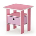 thumbnail image 1 of Furinno Andrey End Table Nightstand with Bin Drawer, Pink, 11157/PI/LPI, 1 of 7