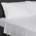 thumbnail image 1 of Furinno Angeland Vienne 3-Piece Microfiber Bed Sheet Set, Twin XL, White, 1 of 3