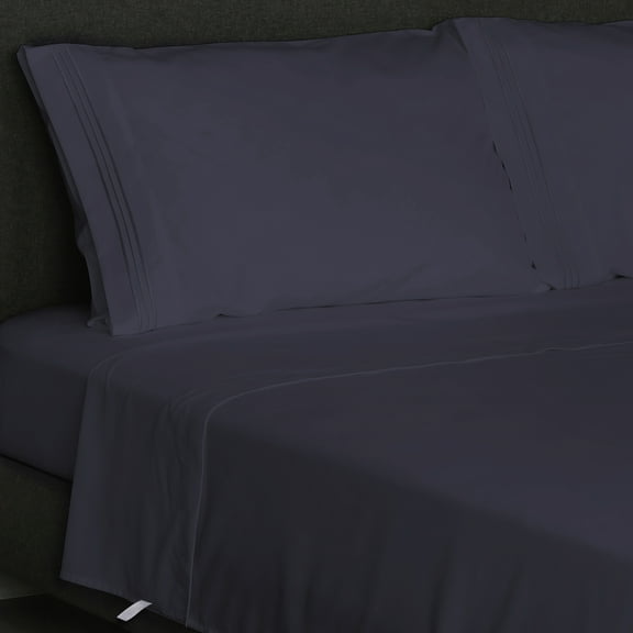Furinno Angeland Vienne 4-Piece Microfiber Bed Sheet Set, California King, Navy Blue