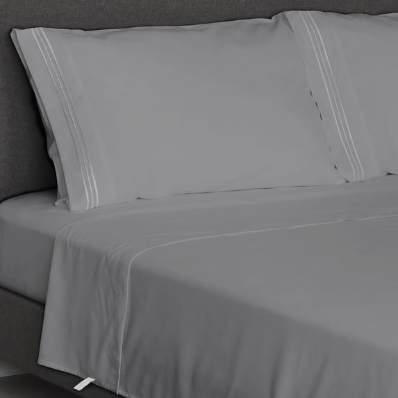 Furinno Angeland Vienne 4-Piece Microfiber Bed Sheet Set, Full, Grey