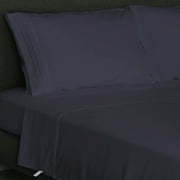Furinno Angeland Vienne 4-Piece Microfiber Bed Sheet Set, Full, Navy Blue