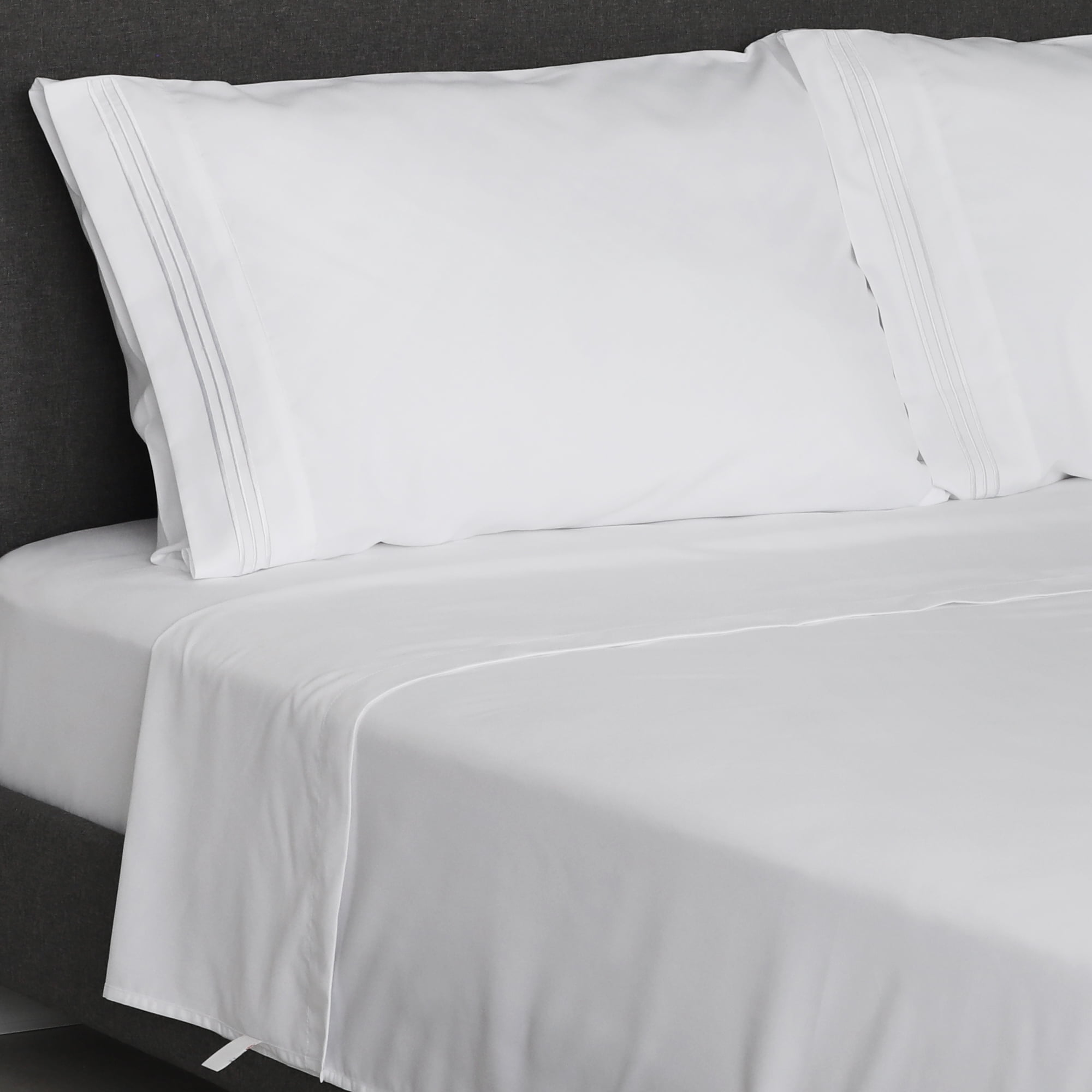 Furinno Angeland Vienne 4-Piece Microfiber Bed Sheet Set, King, White