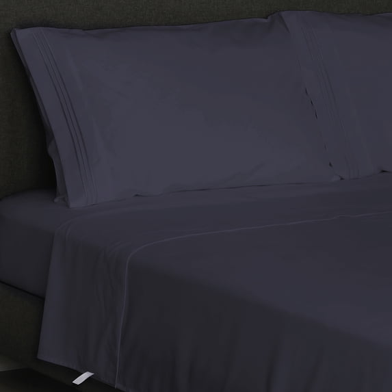 Furinno Angeland Vienne 4-Piece Microfiber Bed Sheet Set, Queen, Navy Blue