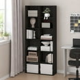 thumbnail image 1 of Furinno BASIC 12-Cube Open Bookcase Storage Organizer 12 x 32 x 71 in Espresso, 1 of 6