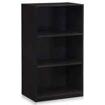 Furinno 99736DWN Basic 3-Tier Bookcase Storage Shelves, Dark Walnut