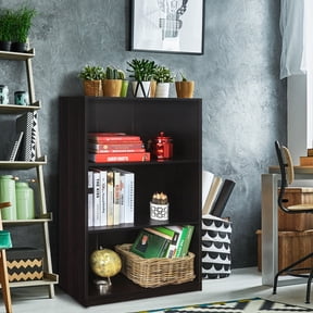 Furinno Basic 3 - Tier Bookcase Storage Shelves, Espresso, Adult
