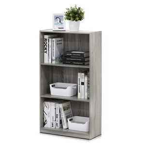 Furinno Basic 3-Tier Bookcase, French Oak Grey
