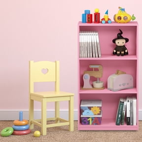 Furinno Basic 3-Tier Bookcase Storage Shelves, Pink, 99736PI