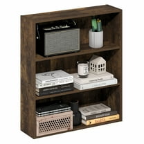 Furinno Basic 3-Tier Open Shelf Bookcase, Bookshelf, Storage Organizer, 7 x 24 x 26, Amber Pine