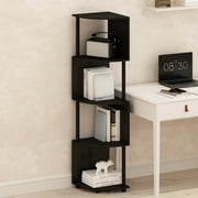 Furinno Basic 4-Tier Zigzag Corner Multipurpose Standing Shelf, Espresso/Black