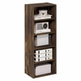thumbnail image 1 of Furinno Basic 5-Tier Open Shelf Bookcase, Bookshelf, Storage Organizer, 11 x 17 x 44, Amber Pine, 1 of 4