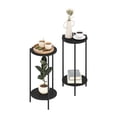 thumbnail image 1 of Furinno Besi 2-Tier End Table with Sturdy Metal Legs in Americano Set of 2, 1 of 6