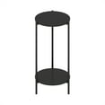 thumbnail image 1 of Furinno Besi 2-Tier Modern Tall Round Side End Table with Sturdy Metal Legs, Americano, 1 of 6