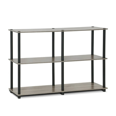 Furinno Besi 3 x 2 Industrial Multipurpose Shelf Display Rack with Metal Frame, Walnut Cove