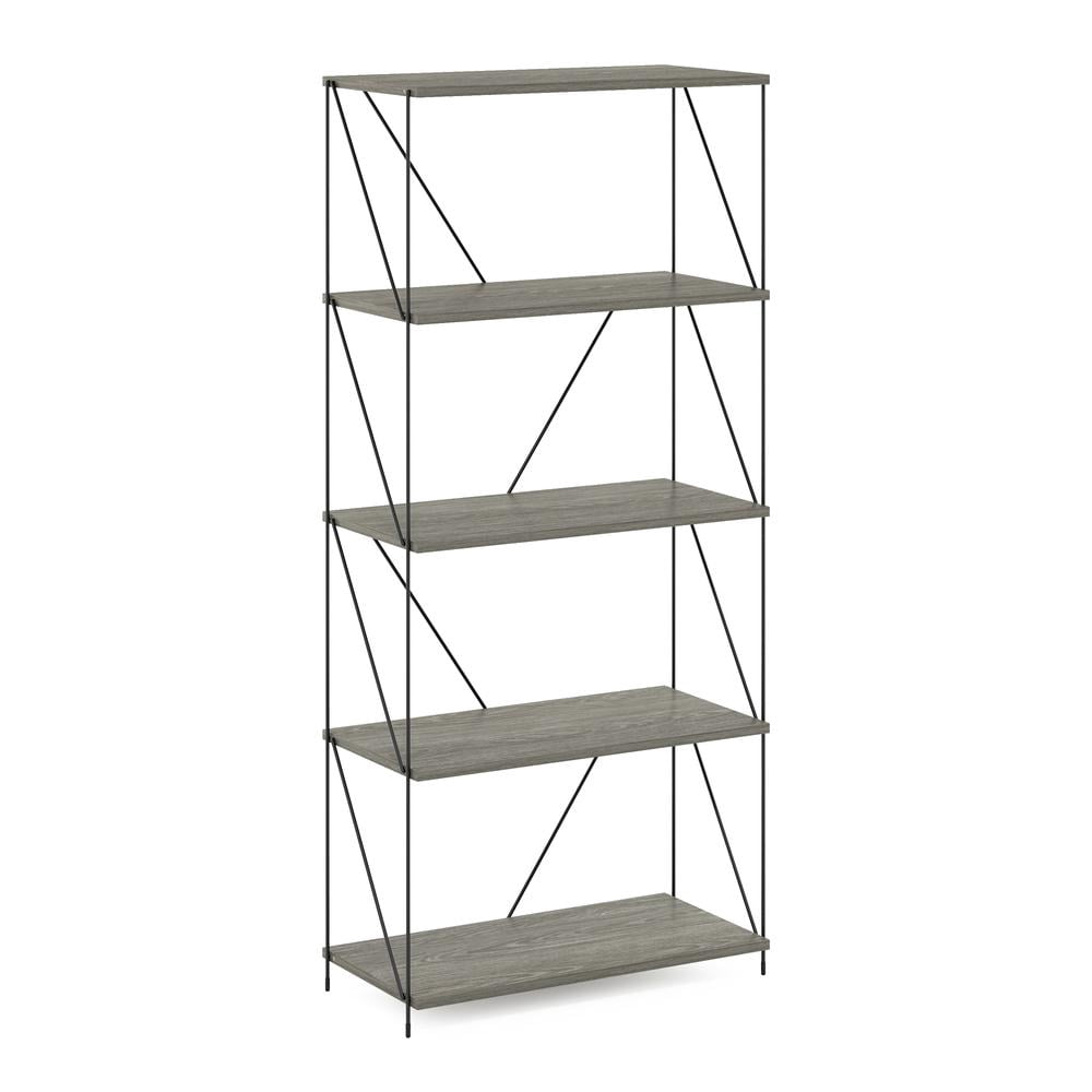 Furinno Besi 5-Tier Industrial Multipurpose Shelf Display Rack with ...