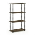 thumbnail image 1 of Furinno Besi 5-Tier Industrial Multipurpose Shelf Display Rack with Metal Frame, Wide, Finn Oak, 1 of 6
