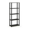 thumbnail image 1 of Furinno Besi 6-Tier Industrial Multipurpose Shelf Display Rack with Metal Frame, Narrow, Americano, 1 of 5