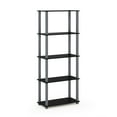 thumbnail image 1 of Furinno Besi 6-Tier Industrial Multipurpose Shelf Display Rack with Metal Frame, Narrow, Walnut Cove, 1 of 5