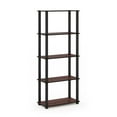 thumbnail image 1 of Furinno Besi 6-Tier Industrial Multipurpose Shelf Display Rack with Metal Frame, Wide, Finn Oak, 1 of 6