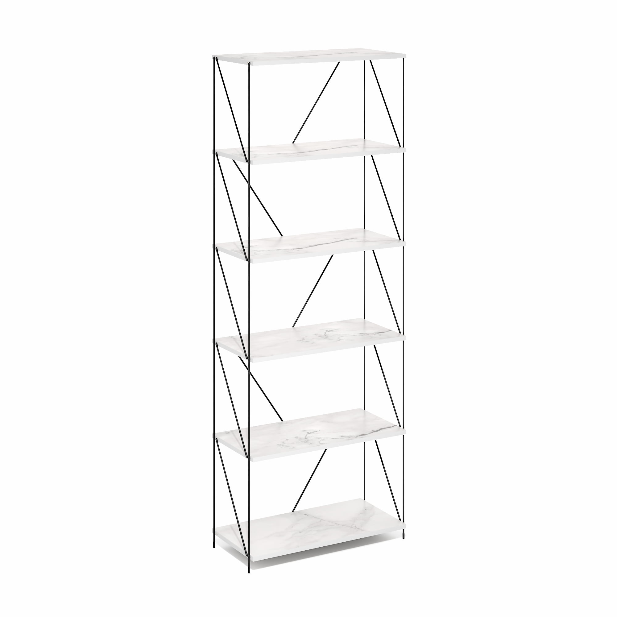 Furinno Besi 6-Tier Industrial Multipurpose Shelf Display Rack with ...