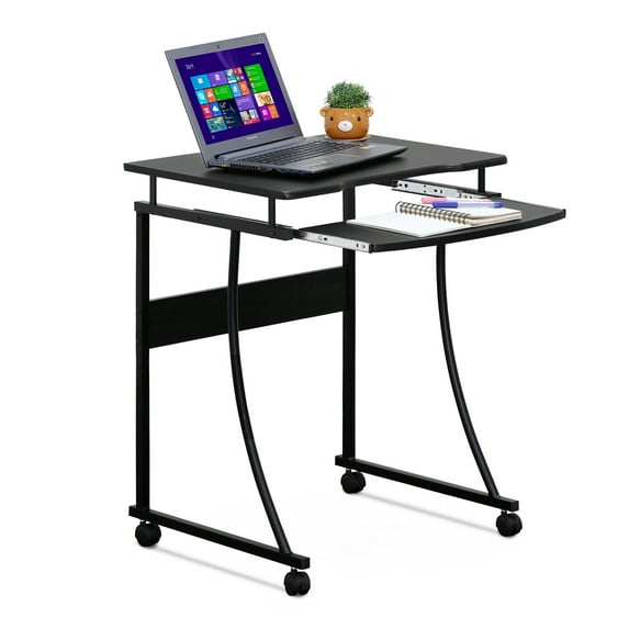 Furinno Besi Metal Frame Computer Desk with Keyboard Tray, Espresso FCG295EX