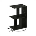 thumbnail image 1 of Furinno Boyate Open Storage Sofa Side Table, End Table with USB and Type-C Charging Port, Espresso, 1 of 5