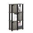 thumbnail image 1 of Furinno Brahms 4-Tier Storage Shelf with 3 Doors, French Oak Grey/Black, 1 of 6