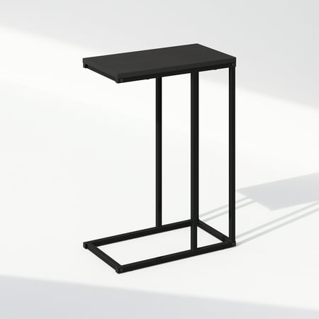 Furinno C-Shaped Side Table, End Table for Couch, Sofa & Bed with Metal Frame, Americano