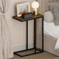 thumbnail image 1 of Furinno CAMNUS C-shape Metal Frame Nightstand Side/End Table Columbia Walnut, 1 of 6